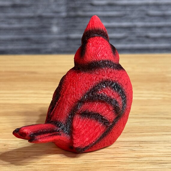Vintage Cardinal Bird Figurine, Red Cardinal Collectible, Hand