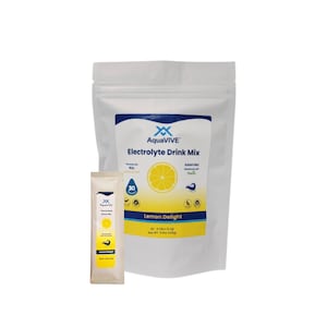 AquaVIVE™ Electrolyte Powder Drink Mix Lemon Sugar Free, 6, 16 & 30 Day Serving Packets, All Natural Electrolytes, Hydrating Recovery Drink