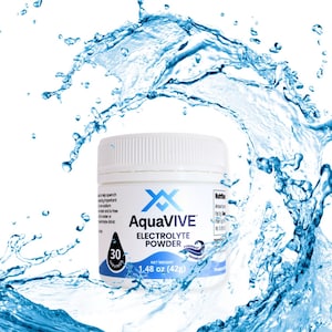 AquaVIVE™ Low Sodium, Zero Sugar, Zero Calories, All-Natural Electrolyte Drink. Make your own Electrolyte Drink, 30 Servings