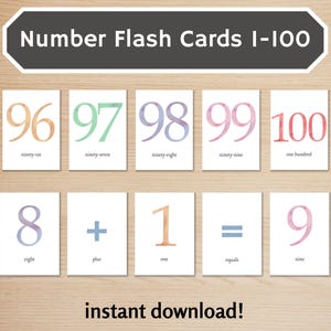 Number Flash Cards 1-100, Printable Flashcards For Kids