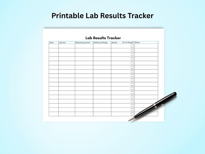 Medical Lab Results Tracker Chart Printable - Etsy