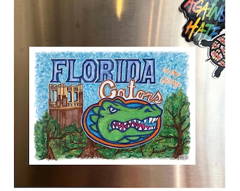 University of Florida Gators Painting Print, Magnet, 5" x 7"