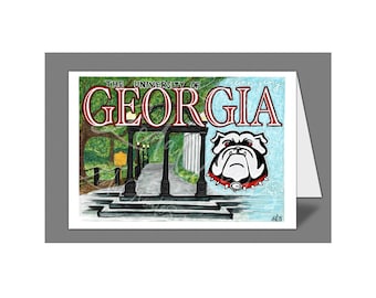 University of Georgia Bulldogs Card, 5" x 7", Blank Interior