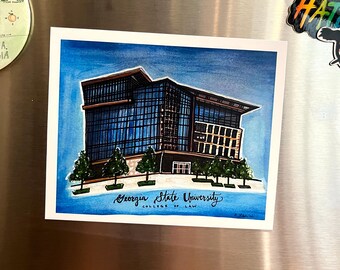 Georgia State University College of Law Watercolor Magnet 5" x 6"