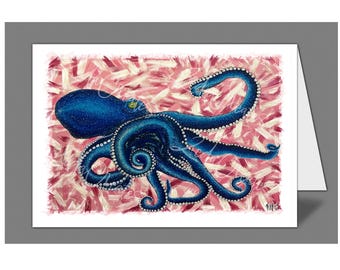 Free Octopi, Card, 5" x 7", Blank Interior