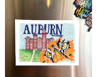 Auburn University Tigers Painting Print, Magnet, 5" x 7"