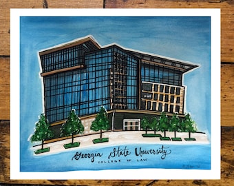 Georgia State University College of Law, Watercolor painting, Print