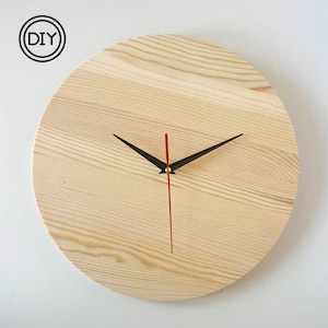 Kit de reloj de madera de pino sin terminar, material para manualidades que se puede pintar, movimiento de cuarzo