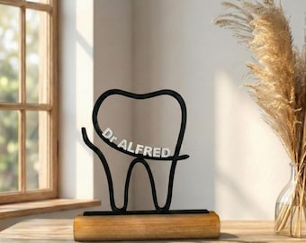 Personalisiertes Zahnarztgeschenk – 3D-Zahnskulptur – Praxisdekoration – Medizinische Trophäe – Geschenkidee für Zahnarzthelfer und Kieferorthopäden