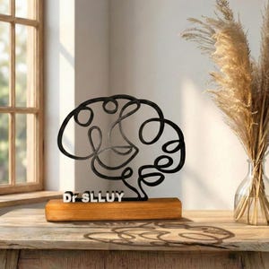 Regalo personalizado para neurólogos - Escultura cerebral 3D - Trofeo de neurociencia - Idea de regalo para médicos y tesis de neurocirujanos