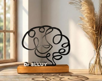 Regalo personalizzato per neurologi - Scultura cerebrale 3D - Trofeo di neuroscienze - Idea regalo per tesi di laurea in medicina e neurochirurgo
