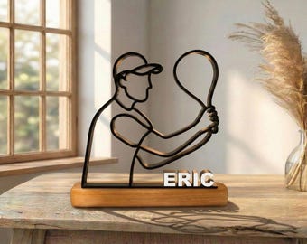 カスタム3Dプリントパデル彫刻 | スポーツ装飾選手フィギュア | パデルテニスラケット愛好家へのギフト