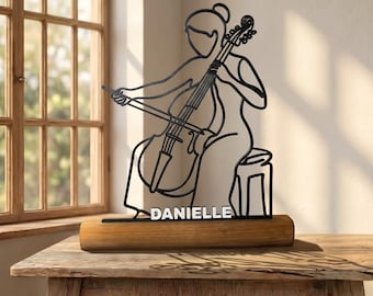 Personalized Viola da Gamba Gift, Baroque Musician Sculpture, Viola Player, Antique Instrument Decoration, Gift Idea for a Viola Player