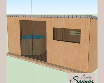 Planos de carpintería para sauna al aire libre: 5,5 m x 2,4 m (18 pies x 7 pies)