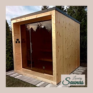 DIY Outdoor sauna woodworking plans, project, material list.