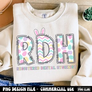 RDH Easter PNG, Registered Dental Hygienist Bunny Egg Shirt Png Design,Pastel RDH Squad Png Sublimation, Rdh Spring Png,Dental Assistant Png