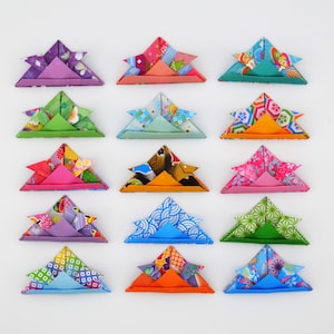 Origami Samurai Hats #4b - 15 pieces, small or large, handmade Japanese Chiyogami paper hats