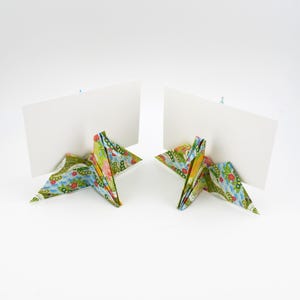 Origami Crane Place-kaarthouders #6G + blanco kaarten - 12 stuks, handgemaakte papieren kaarthouders