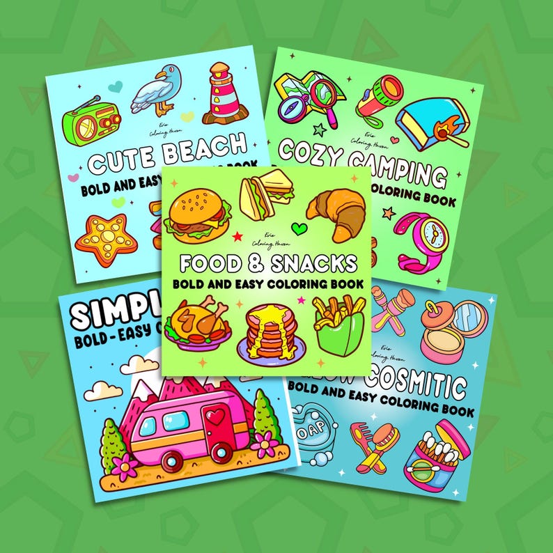 3000+ Cute & Cozy Coloring Pages Bundle | 40 Bold and Easy Coloring ...