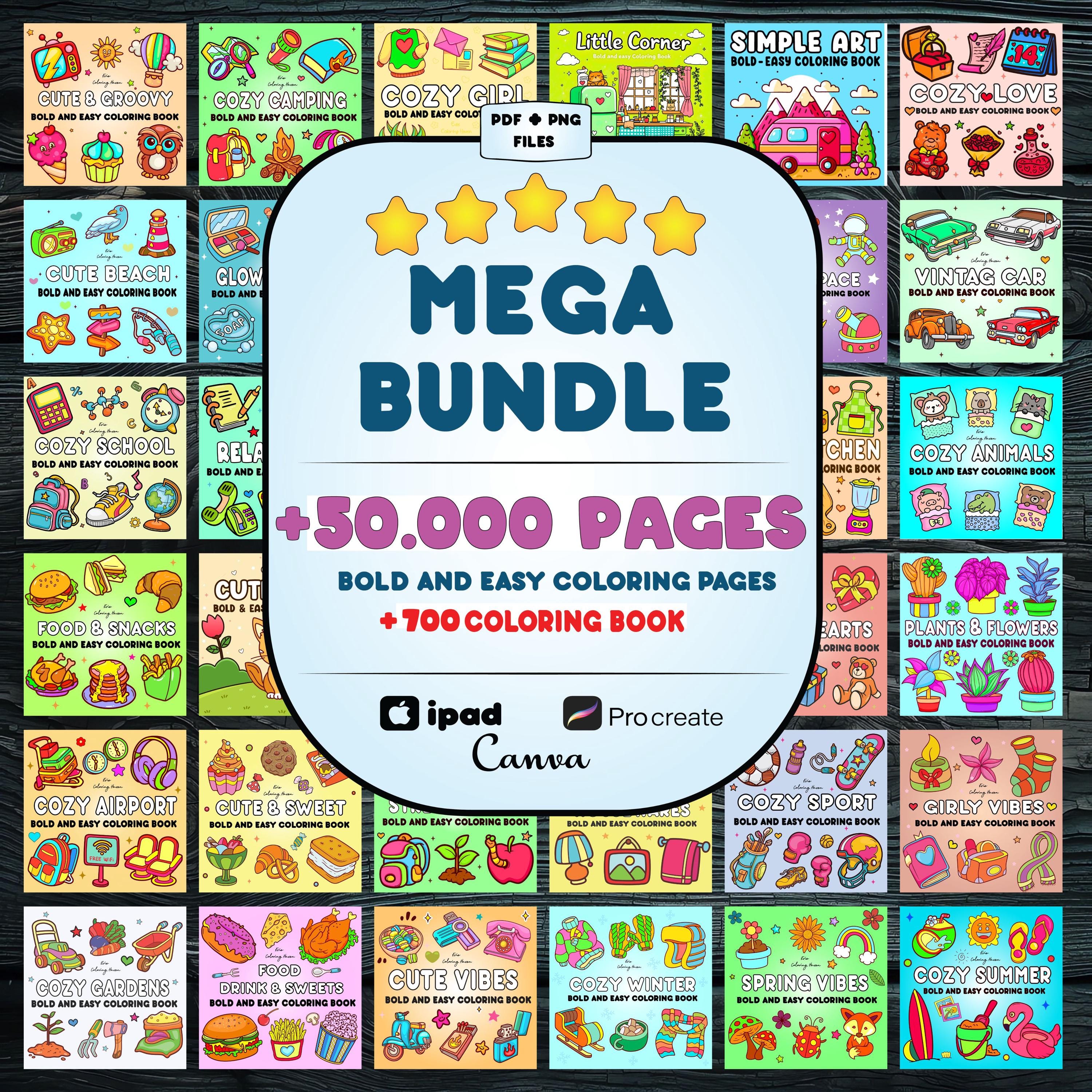 50,000+ Coloring Pages Mega Bundle – Coco Wyo Girl Moments, Cozy Cute Designs, Stress Relief Printable PDF Art - Image 1