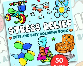 Libro para colorear para aliviar el estrés: 50 diseños atrevidos, fáciles y relajantes (descarga digital)