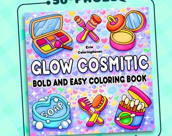 Easy Cosmetics Coloring Book: 50 Beauty Pages (Digital Download)