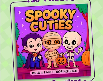 Spooky Cuties Halloween Coloring Book | Fun & Easy (Digital Download)