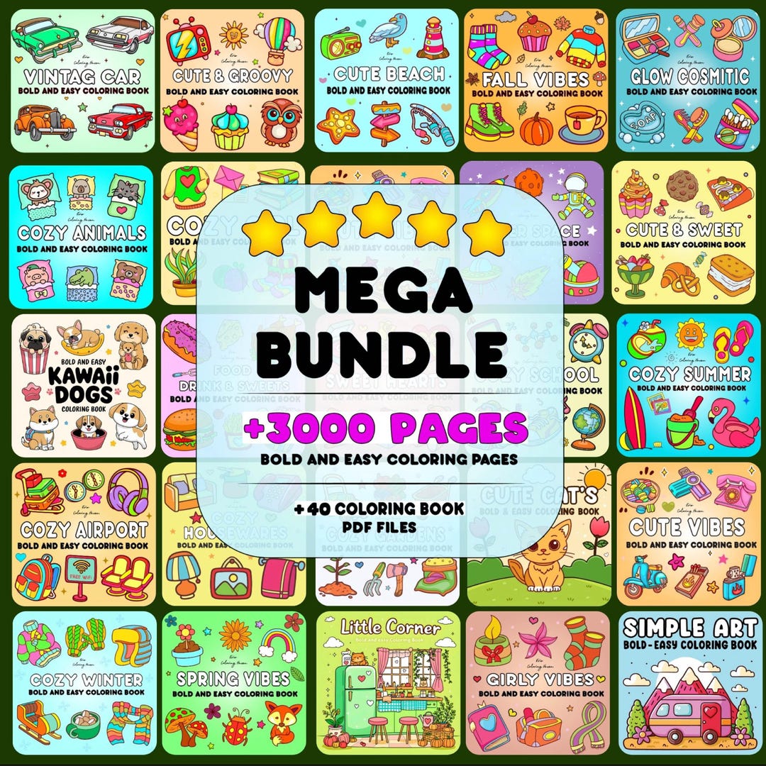 3000+ Coloring Pages Bundle, Coloring Book Mega Pack, Girl Moments ...