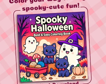 Spooky Halloween Coloring Book: Bold & Easy Art (PDF Pattern)