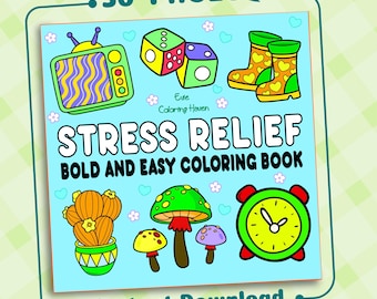 Libro para colorear para aliviar el estrés: 50 páginas fáciles y llamativas (Descarga PDF)