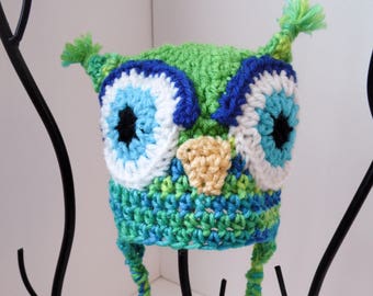 Gehaakte babymutsje, pasgeboren uilenmutsje, dierenmutsje, gehaakte uil, babyuil, pasgeboren fotorekwisiet, kinderuilmutsje, uilbeanie, kraamcadeau,