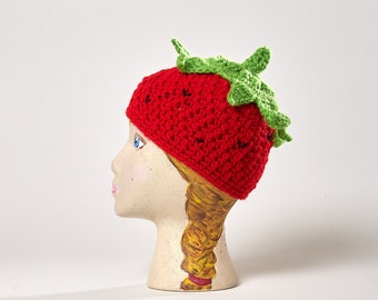 Strawberry Baby hat Beanie, Berry Hat, Made to Order