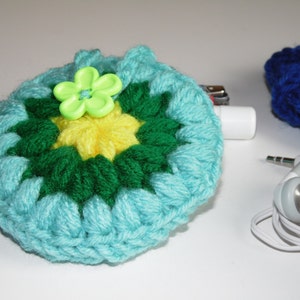 Headphones case, earphone case, earbud case, coin Purse, Crochet pouch, change Purse, stash pocket, Cord Organizer, coin Purse, trinket bag