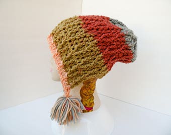 Gorro holgado de crochet con forma de Tam Vines, zapatero de frutas Caron Cake, gorro holgado de conejito de nieve
