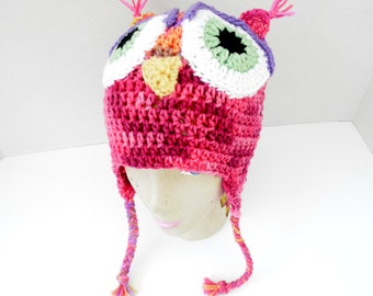 owl beanie, animal hat, crochet owl, made in oregon, Halloween costume, bird feathers, gift for her, owl hat, crochet owl hat, girl owl hat