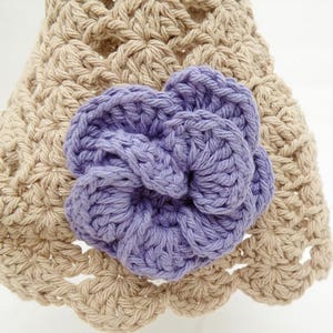 Pixie Shell Hat, Youth Hat, Cotton Hat with Flower image 3