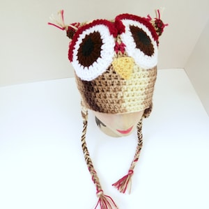 owl beanie, animal hat, crochet owl, made in oregon, Halloween costume, bird feathers, gift for her, owl hat, crochet owl hat, girl owl hat