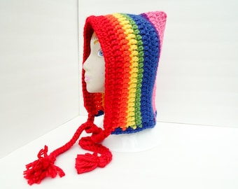 Rainbow Pride Hood: Chunky Yarn LGBTQ Hat