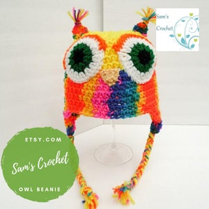 Rainbow hat, owl hat, crochet owl hat, baby owl hat, girl owl hat, crochet baby hat, madewithpride, animal hat, crochet owl, baby owl