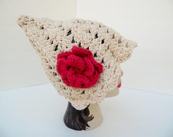 Flower hat, Beach  hat, elf hat, Christmas elf, pixie bonnet, baby hat, baby shower gift, baby elf hat, baby pixie hat, pixie hat,