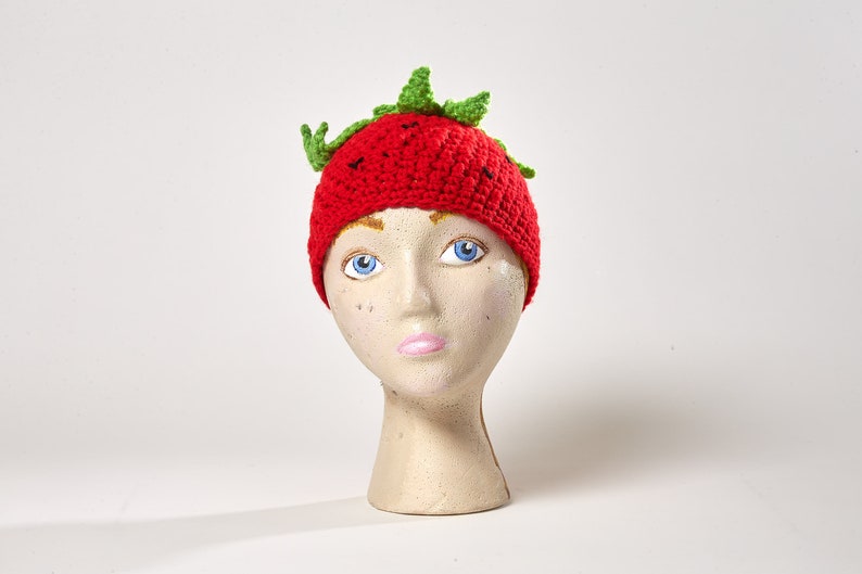 Strawberry Baby hat Beanie, Berry Hat, Made to Order image 3