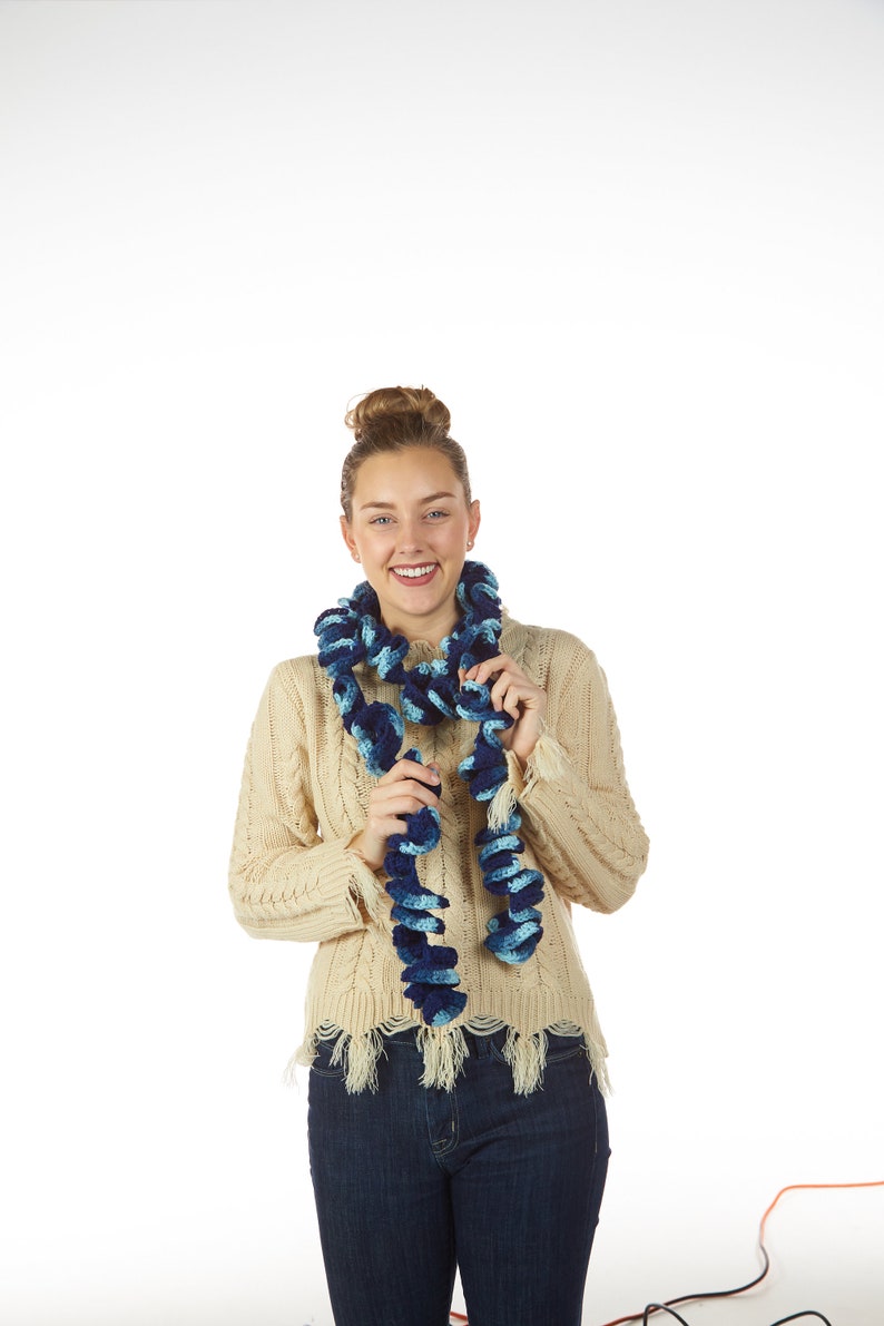 Blue Scarf, Teacher gift, Teacher appreciation, Gift for Her, Winter Scarf, Crochet Scarf, Crocheted Scarf, Woman Scarf, Crochet Neckwarmer image 8