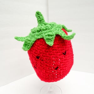 Strawberry Baby hat Beanie, Berry Hat, Made to Order image 10