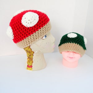 Mario mushroom TODDLER hat, Mario cosplay, Mushroom, 1 UP mushroom, Super Mushroom, Powerup Mushroom, 1-Up Mushroom, Mario costume