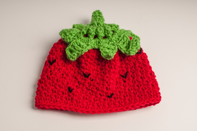 Strawberry Baby hat Beanie, Berry Hat, Made to Order image 9