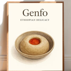 Genfo Image Genfo Ethiopian Food Art Print: Watercolor Kitchen Decor (digital ...
