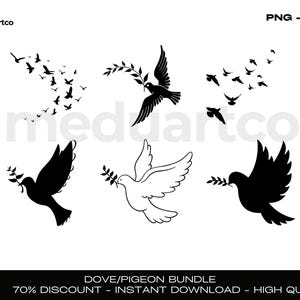 Pigeon SVG silhouette, Dove svg, Dove Silhouette, Bird Silhouette, Pigeon Clipart, Dove ClipArt,Dove Bundle Svg, Svg-Png