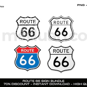 ルート 66 標識 SVG、道路標識 SVG、高速道路標識 svg、米国道路 svg、ルート 66 バンドル、デジタル ダウンロード