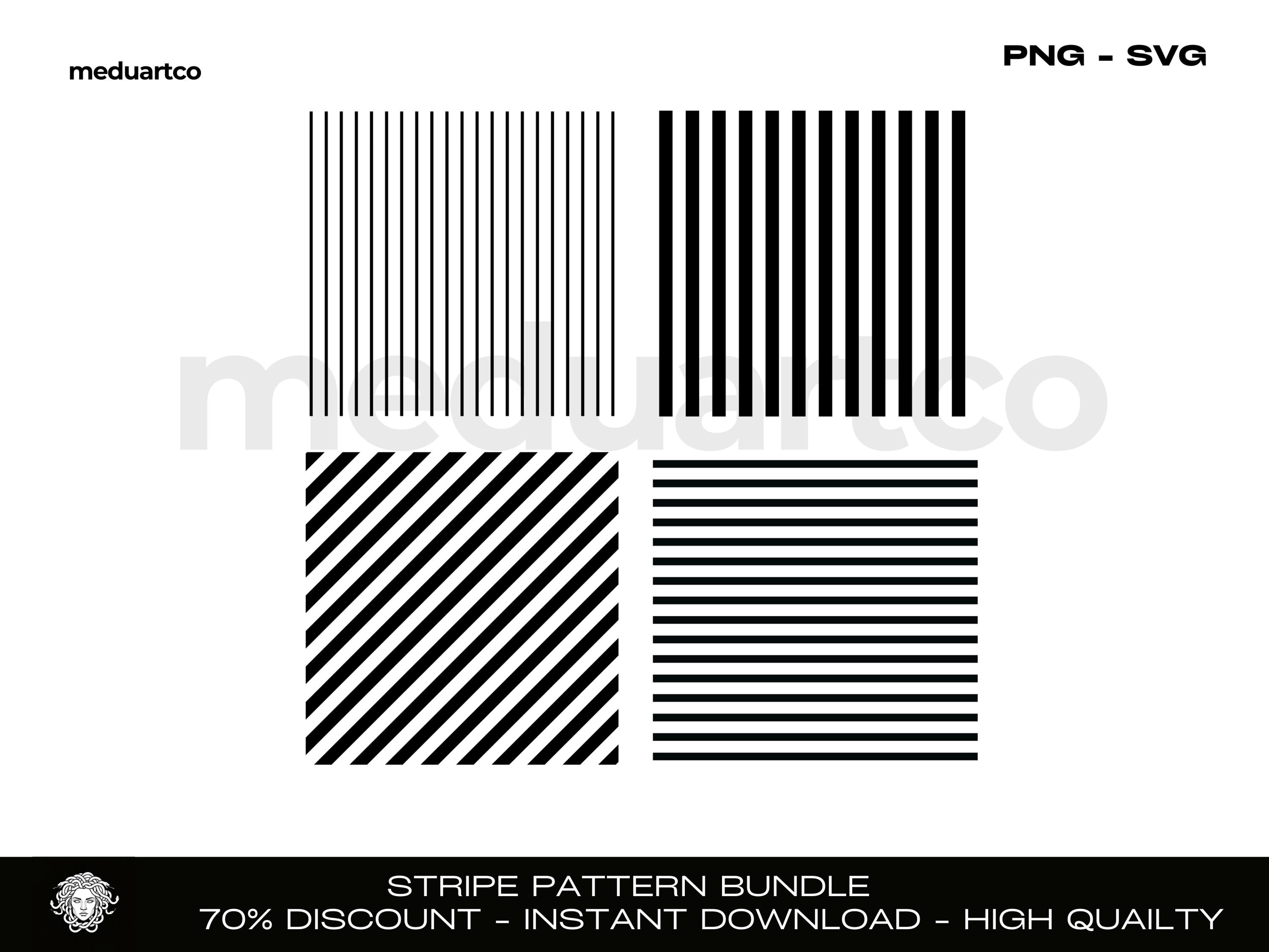 Stripe Pattern Bundle: Seamless Line Print SVG, PNG (digital Download ...
