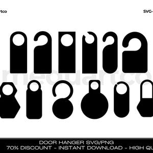Door knob hanger svg, Door hanger SVG, Door hanger template, Doorknob hanging sign bundle, digital download